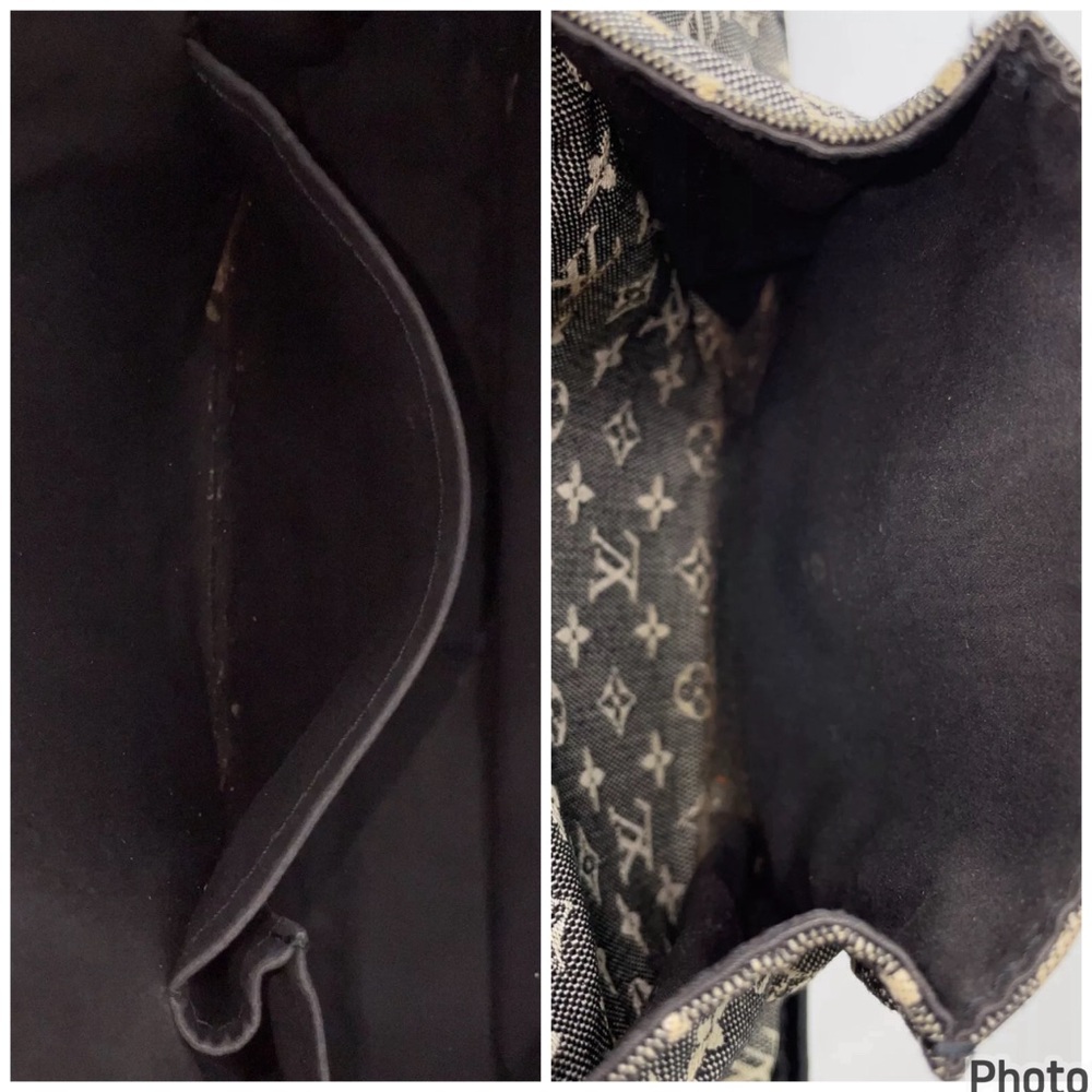 Auth Louis Vuitton Denim Besace Mary Kate Monogram Mini Lin Noir Crossbody - Picture 6 of 11